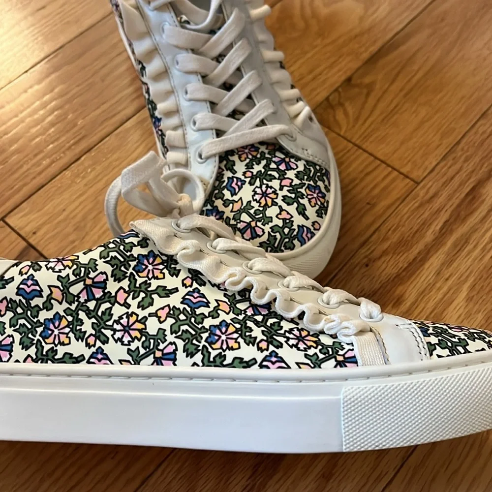 Tory burch Tory Sport floral Ruffle Leather Sneakers shoes